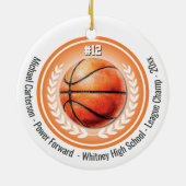 Basketball-Sportmeister Team Monogram Keramik Ornament (Hinten)