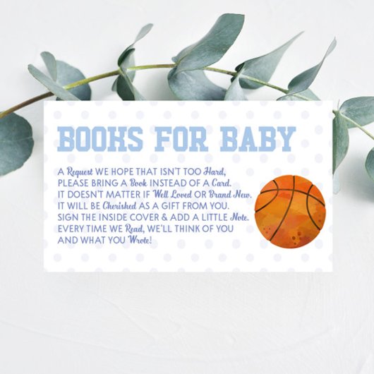 Basketball Sports Baby Shower Books For Baby Card Begleitkarte