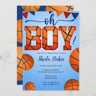 Basketball Sports Baby Shower Einladung - Oh Junge