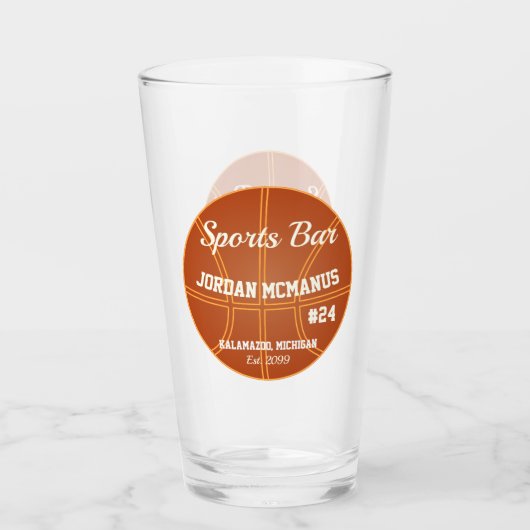 Basketball Sports Bar Beer Drinking Soda Gläser (Vorderseite)