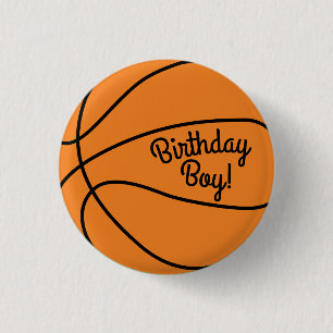 Basketball Sports Geburtstags-Boy-Party Button