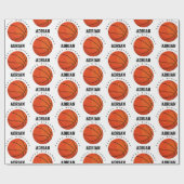 Basketball Sports Geburtstagspartei Personalisiert Geschenkpapier (Flach)
