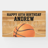 Basketball Sports Happy Birthday Banner (Horizontal)