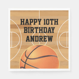 Basketball Sports Happy Birthday Napkins Serviette