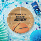 Basketball Sports Happy Birthday Paper Plates Pappteller (Party)