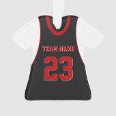 Basketball Sports Jersey Black Red Ornament (Vorderseite)