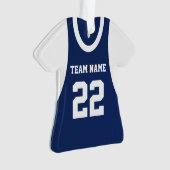 Basketball Sports Jersey Blue mit Foto Ornament (Vorderseite)