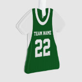 Basketball Sports Jersey Green mit Foto Ornament (Vorderseite)