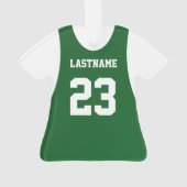 Basketball Sports Jersey Green Ornament (Rückseite)