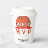 Basketball Sports Jumpman Thema jedes Alter Geburt Pappbecher (Vorderseite)