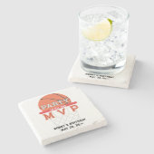 Basketball Sports Jumpman Thema jedes Alter Geburt Steinuntersetzer (Seitenansicht)