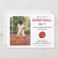 Basketball Sports Kindergeburtstag Foto Einladung