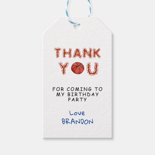 Basketball Sports Kindergeburtstag Geschenkanhänger (Vorderseite)