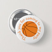 Basketball Sports Orange 'Danke für das Kommen' Button (Vorne & Hinten)