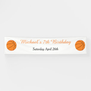 Basketball Sports Orange Geburtstag Banner