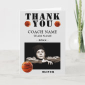 Basketball Sports Photo Coach Dankeskarte (Vorderseite)