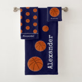Basketball-Sportteam Personalisiert blau Badhandtuch Set (Insitu)