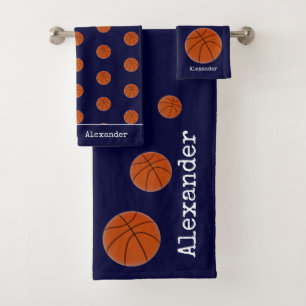 Basketball-Sportteam Personalisiert blau Badhandtuch Set