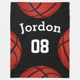Basketball Sportteam Personalisiert Namensschild Fleecedecke
