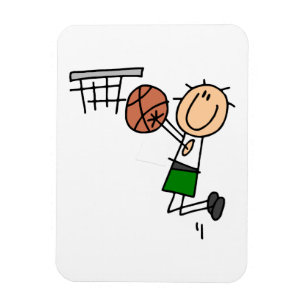 Basketball-Sprungwurf grüne T-Shirts und Geschenke Magnet