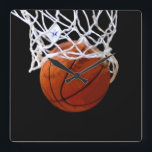 Basketball Square Wallclock Quadratische Wanduhr<br><div class="desc">We Love Basketball - American Popular Sports - Basketball Images</div>