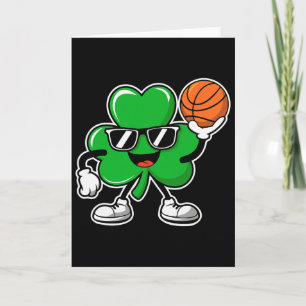 Basketball St Patricks Day Jungen Shamrock Kinder Karte