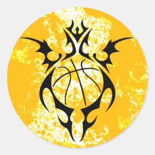 Basketball. Stamm. Runder Aufkleber