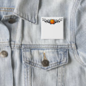 Basketball-Stammes- Flammen-Grau-Knopf Button (Beispiel)