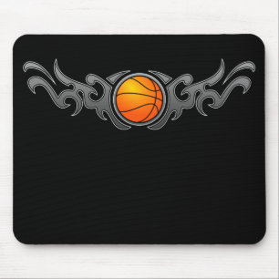 Basketball-Stammes- Flammen-Grau Mousepad
