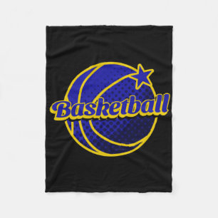 Basketball Star Blau und Gelb Fleecedecke