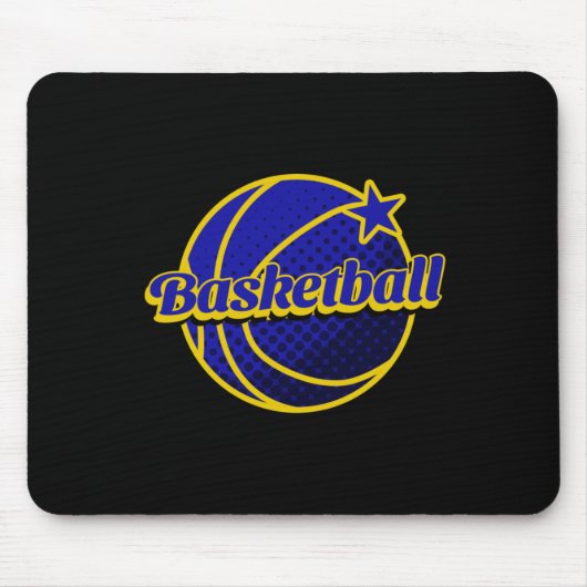 Basketball Star Blau und Gelb Mousepad (Vorne)