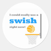 Basketball-Sticker Runder Aufkleber (Vorderseite)