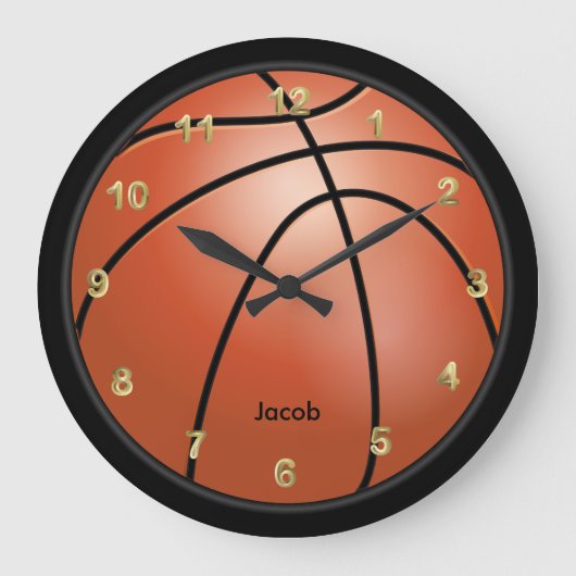 Basketball-Stil | Personalisieren Große Wanduhr (Vorderseite)