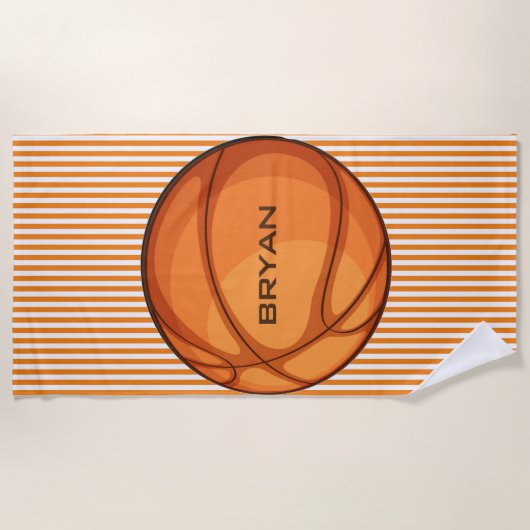 Basketball Streifen Design Badetuch (Vorderseite)