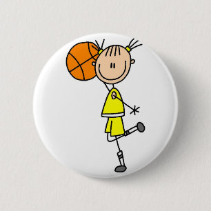 Basketball-Strichmännchen-Knopf Button