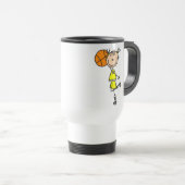 Basketball-Strichmännchen-Tasse Reisebecher (VorderseiteRechts)