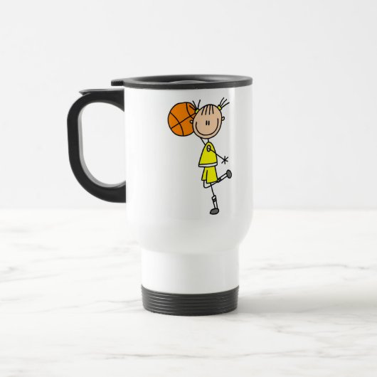 Basketball-Strichmännchen-Tasse Reisebecher (Links)