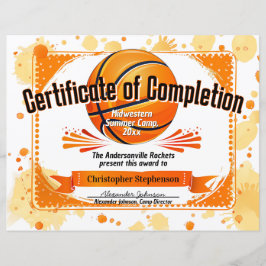 Basketball Summer Camp League Team Award