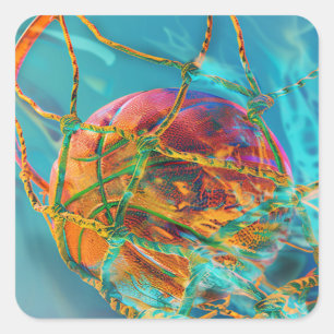 Basketball Swish-Aufkleber Quadratischer Aufkleber