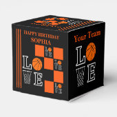 Basketball Swoosh Black Birthday Gefälligkeitsboxe Geschenkschachtel (Rückseite)