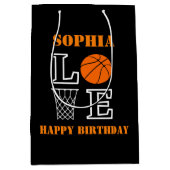 Basketball Swoosh Black Birthday Geschenktasche Mittlere Geschenktüte (Vorderseite)