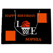 Basketball Swoosh Black Birthday Große Geschenktas Geschenktüte (Vorderseite)