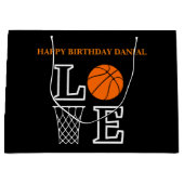 Basketball Swoosh Black Birthday Große Geschenktas Geschenktüte (Vorderseite)