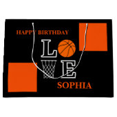 Basketball Swoosh Black Birthday Große Geschenktas Große Geschenktüte (Vorderseite)