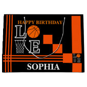 Basketball Swoosh Black Birthday Große Geschenktas Große Geschenktüte (Vorderseite)