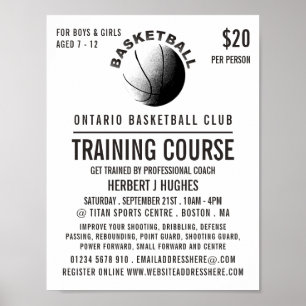 Basketball-Symbol, Basketballtrainingskurs Poster