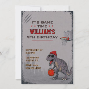 Basketball-T-Rex-Geburtstagseinladung Einladung