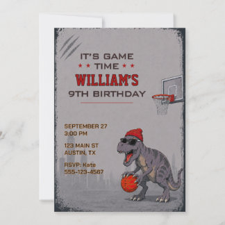 Basketball-T-Rex-Geburtstagseinladung Einladung
