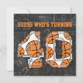 Basketball-Tafel-40. Geburtstags-Party Einladung (Vorderseite)