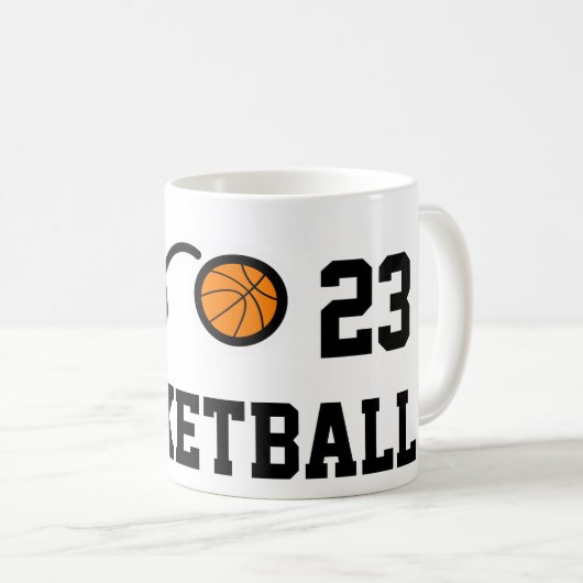 Basketball-Tasse | Personalizable der Nr. 23 Kaffeetasse (VorderseiteRechts)